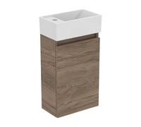 Ideal Standard Eurovit Plus meuble lave-mains paquet R0570Y9 noyer flammé, 37x21x67cm, trou pour robinetterie à gauche