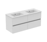Ideal Standard Eurovit+ Meuble avec plan vasque double, 4 tiroirs, R0577WG,