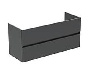 Ideal Standard Eurovit Plus ensemble lavabo pour meuble R0576TI laqué gris brillant, 121,5x45,5x56,5cm, 1 trou de robinetterie chacun