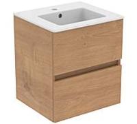 Ideal Standard Eurovit Plus ensemble lavabo pour meuble R0571Y8 Chêne Hamilton, 51x45x56,5cm, 1 trou pour robinetterie