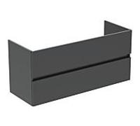 Ideal Standard Eurovit Plus pack meuble lavabo R0576TI Gris laqué brillant, 121,5x45,5x56,5cm, trou pour robinetterie 2000 chacun