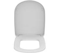 Ideal Standard – Abattant WC Tempo – Duroplast, forme en D, résistant aux UV, Blanc brillant