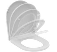 Ideal Standard Exacto abattant WC recouvrant, forme en D - Blanc (Alpin) | Abattant WC amovible avec mécanisme de fermeture en douceur (Softclose), UV09001