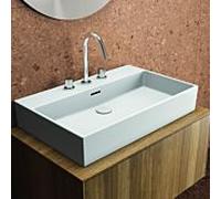 Ideal Standard supplémentaire T389501 avec 3 trous pour robinetterie, avec trop-plein, sol, 700 x 450 x 150 mm, blanc