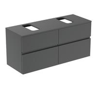 Ideal Standard Finesse Armoire sous lavabo, 4 tiroirs, avec plaque de toilette, 1202x440x558mm, découpe à gauche et/ou à droite, E3480Y2, Couleur: Anthracite Matt