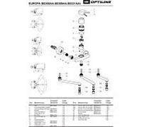 Ideal Standard , G3 / 4, 110 mm, B961054AA cpl. pour B0106, chrome