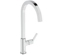 Ideal Standard - Gusto Mitigeur de cuisine, Bec carré en C, avec la cartouche FirmaFlow, bec pivotant à 360°, facile à installer avec la fixation EasyFix+, Chrome