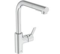 Ideal Standard Robinet de cuisine Gusto BD420AA chromé , avec bec flexible et douchette extractible 2 fonctions
