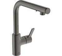 Ideal Standard Gusto mitigeur de cuisine mural A7817A5 gris magnétique, avec capteur distributeur de savon liquide, kit 2