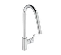 Ideal Standard Robinet de cuisine Gusto BD414AA chromé , avec bec haut et douchette extractible