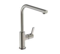 Ideal Standard Robinet de cuisine Gusto BD418GN – finition Tempête d'argent, bec tubulaire