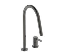Ideal Standard Robinet de cuisine Gusto 2 trous BD422A5 gris magnétique, avec bec haut