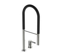 Ideal Standard Gusto Robinet de cuisine 2 trous BD425GN Silver Storm, avec douchette 2 fonctions en métal