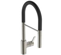 Ideal Standard Gusto robinet de cuisine BD417GN tempête d'argent, avec douchette à main 2 fonctions en métal