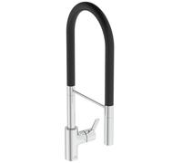 Ideal Standard - Gusto Mitigeur de cuisine, Semi Pro, avec vaporisateur extractible et d'un double spray, bec pivotant à 360°, 6,3 l/min, facile à installer avec la fixation EasyFix+, Chrome