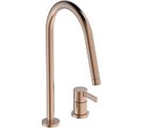 Ideal Standard Robinet de cuisine Gusto 2 trous BD422J4 Sunset Rose, avec bec haut
