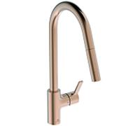 Ideal Standard Gusto robinet de cuisine BD416J4 coucher de soleil rose, avec bec haut et douchette extractible 2 fonctions