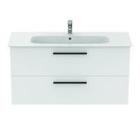 Ideal Standard i.life pack meuble lavabo A K8748DU blanc mat, 124x46x64,5cm, trou pour robinetterie 2000 , poignée noir mat