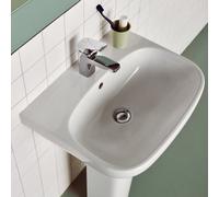Ideal Standard i.life A lavabo T451201 avec trou pour robinetterie, avec trop-plein, 55 x 44 x 18 cm, blanc