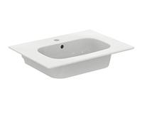 Ideal Standard I.LIFE A, Lavabo Plan, Vasque, Rectangulaire, 64 x 46 x 15,5 cm, Salle de Bain Toilette, Céramique, Blanc, Percé 1Trou pour Robinet, T461901