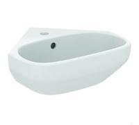 Ideal Standard I.LIFE A Lave-mains d' Angle pour Salle de bain ou Toilettes, 45 x 41 x 15 cm, Fixation Mur, Céramique, Percé, Trop-Plein, T451601