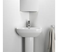 Ideal Standard i.life A lavabo d'angle T4516MA 45x41x15cm, avec trou pour robinetterie et trop-plein, blanc Ideal Plus