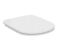 Ideal Standard - i.life A Siège de toilette, Design mince sandwich, rond, résistant aux UV, durable, ensemble de charnières inclus, facile à installer, Duroplast robuste, blanc