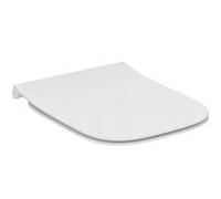 Ideal Standard i.life A Abattant WC, forme angulaire, Siège de toilette durable, comprenant un jeu de charnières pour une installation facile, en duroplast robuste - Blanc (360x450x45 mm)