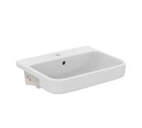 Ideal Standard i.life B lavabo semi-encastré T461101 avec trou pour robinetterie et trop-plein, 55 x 44 x 17cm, blanc