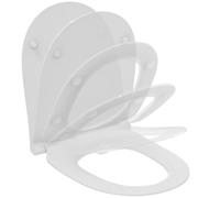 Ideal Standard i.life O abattant WC Softclose, design fin - Blanc (Alpin) | Abattant WC amovible avec mécanisme de fermeture en douceur (Softclose) et charnières robustes en acier inoxydable, T572401