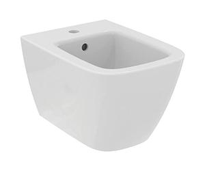 Ideal Standard - i.life S Bidet suspendu monotrou à faible profondeur de 48 cm avec fixations complètement cachées. Blanc