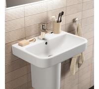 Ideal Standard lavabo compact i.life S T458401 avec trou pour robinetterie et trop-plein, 55 x 38 x 18 cm, blanc