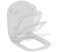 Ideal Standard Abattant WC Tesi Forme D, Duroplast, Frein de chute, Libération rapide, Blanc
