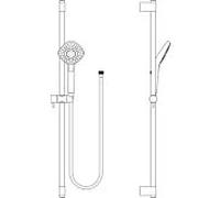 Ideal Standard Idealrain Evo set de douche B2238AA chromé , longueur 900mm, 3 fonctions, diamètre 115mm