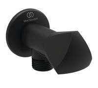 Ideal Standard - Idealspray, Robinet d'équipe équipé de raccords entrant et sortant, Vanne d'angle pour hydroscope, Noir soie