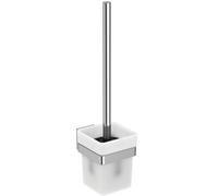 Ideal Standard – Garniture de toilette IOM Cube E2194AA, récipient verre dépoli, montage mural chromé