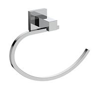 Ideal Standard IOM Square Porte Serviette Salle de Bain Anneau Finition Chrome Rosaces carrées Fixation Murale & Kit Installation Inclus E2202AA