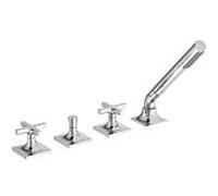 Ideal Standard Joy Mélangeur de salle de bain 4 trous Neo BD166AA sans bec, avec douchette à main, poignées en croix, chromé