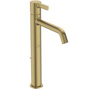Ideal Standard Joy Mitigeur de lavabo, socle rallongé, avec vidage métal, BC781A2, Couleur: Or brossÃ©