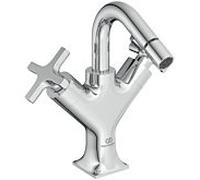Ideal Standard Joy Neo Bidet mitigeur monocommande BD157AA avec garniture de vidage , poignées croisées, projection 115mm, chromé