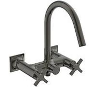 Ideal Standard Joy Neo mitigeur de bain à deux poignées BD160A5 apparent, poignées en croix, saillie 190 mm, gris magnétique
