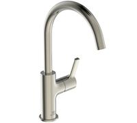 Ideal Standard Joy robinetterie de lavabo, bec haut, sans garniture de vidage, BC778GN, Couleur: Silver Storm