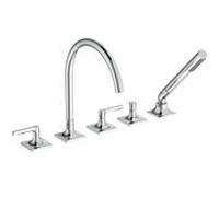 Ideal Standard Joy Robinetterie de salle de bain Neo 5 trous BD165AA avec bec verseur, avec douchette à main, poignées à levier, saillie 220 mm, chromé
