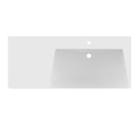 Ideal Standard La Dolce Vita Lavabo pour meuble 1260mm, 1 trou pour robinet, tablette à gauche, avec trop-plein, E263301, Couleur: Blanc