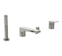 Ideal Standard La Dolce Vita mitigeur de bain 4 trous BD671GN pour rebord de baignoire, avec bec, avec douchette à main, tempête d'argent