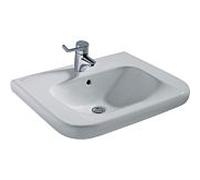 Lavabo Ideal Standard Contour 21 S238901 avec trou pour robinetterie/trop-plein, accessible, 60x55,5x17,5cm, blanc