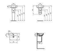 Ideal Standard Lave-mains CONNECT AIR 400 x 350 x 150 mm blanc Quantité:1