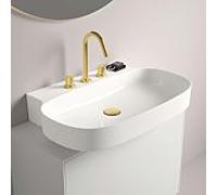 Ideal Standard Linda-X lavabo T4992MA 3 trous pour robinetterie, sans trop-plein, meulé, 750 x 500 x 130 mm, blanc Idéal Plus