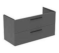 Ideal Standard i.life B meuble sous-vasque T5587NG 2 siphon extractible à droite, 1200x505x630 mm, gris quartz mat