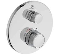 Ideal Standard Mitigeur Douche Encastré Ceratherm Navigo, Ensemble Façade et Corps Rond à Encastrer, 1 Sortie, Cartouche Disque, Limiteur de Débit, Encastré pour Salle de bain Chrome A7295AA